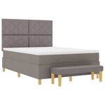 vidaXL Lit à ressorts avec matelas Taupe 160 x 200 cm tissu