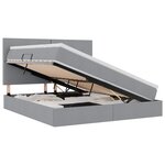 vidaXL Lit de rangement LED avec matelas Gris clair 180 x 200 cm Tissu
