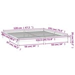 vidaXL Cadre de lit à LED sans matelas 120x190 cm bois massif