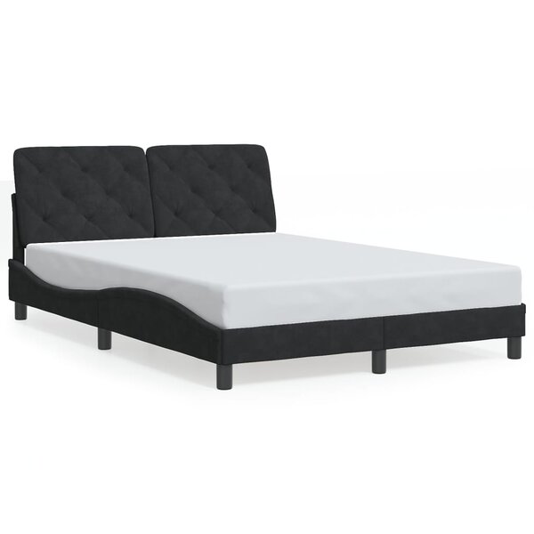 vidaXL Cadre de lit sans matelas noir 140x190 cm velours