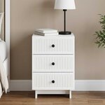 vidaXL Cabinet de chevet Blanc 43 x 41 x 66 5 cm Bois d'ingénierie