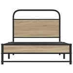 vidaXL Cadre de lit sans matelas 107x203 cm chêne fumé bois ingénierie