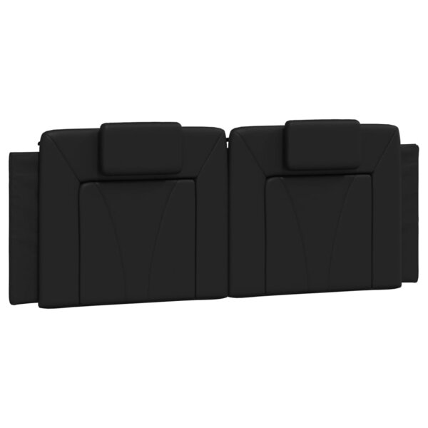 vidaXL Coussin de tête de lit noir 152 cm similicuir