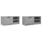 vidaXL Meubles TV 2 Pièces Gris béton 80x35x36 5 cm Bois d'ingénierie
