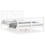 vidaXL Cadre de lit sans matelas blanc 140x190 cm bois massif
