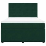 vidaXL Sommier à lattes de lit et matelas Vert foncé 140x190cm Velours