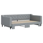 vidaXL Lit de jour avec lit gigogne gris clair 100x190 cm tissu