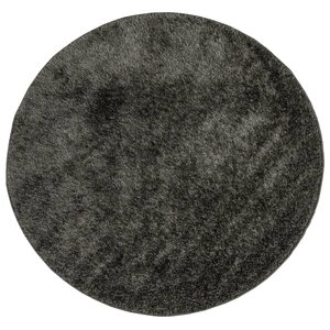 vidaXL Tapis ISTAN à poils longs aspect brillant anthracite Ø 100 cm