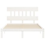 vidaXL Cadre de lit sans matelas blanc 140x190 cm bois de pin massif
