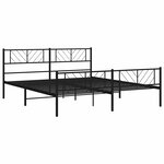 vidaXL Cadre de lit métal sans matelas avec pied de lit noir 183x213cm