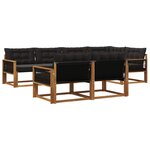 vidaXL Ensemble de canapés d'extérieur 7 pc Naturel et noir
