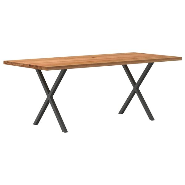 vidaXL Table à manger marron clair bois de chêne massif rectangulaire