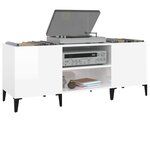 vidaXL Armoire à disques blanc 121x38x48 cm bois d'ingénierie