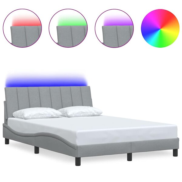 vidaXL Cadre de lit sans matelas Hanko gris clair 140x200 cm tissu