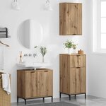 vidaXL Ensemble de mobilier de salle de bain 3 Pièces Chêne artisanal
