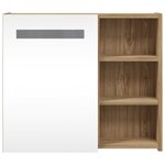 vidaXL Armoire de salle de bain à miroir avec LED chêne 60x13x52 cm