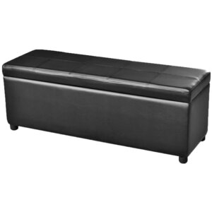 Banc banquette 116 x 39 x 44 cm long de rangement bois noir 02_0010770