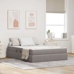 vidaXL Lit avec rangement et matelas Taupe 140 x 190 cm Polyester