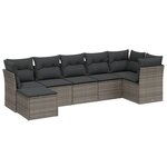 vidaXL Salon de jardin avec coussins 7 Pièces gris clair résine tressée