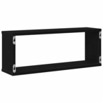 vidaXL Étagères murales avec étagère 4 Pièces Chêne noir 60 x 15 x 23 cm