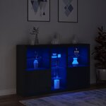 vidaXL Buffet avec lumières LED noir 162x37x100 cm