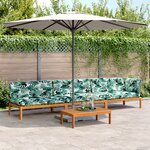 vidaXL Salon palette de jardin avec coussins 4Pièces bois d'acacia massif
