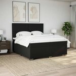 vidaXL Sommier à lattes de lit avec matelas Noir 200x200 cm Tissu