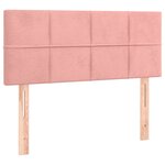 vidaXL Sommier à lattes de lit avec matelas et LED Rose 90x190 cm