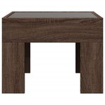 vidaXL Table de chevet avec LED infini chêne marron 40x40x30 cm