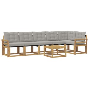 vidaXL Ensemble de canapés d'extérieur 7 pc Blanc et gris clair