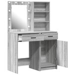 Ensemble de coiffeuse 2 pièces avec LED en bois d'ingénierie Sonoma gris