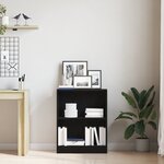 Bibliothèque vidaXL Noire 60x24x76 cm en bois d'ingénierie