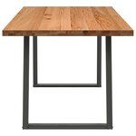 vidaXL Table à manger marron clair bois de chêne massif rectangulaire