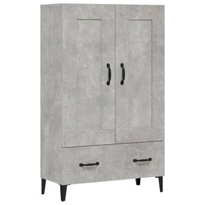 vidaXL Buffet haut Gris béton 70x31x115 cm Bois d'ingénierie