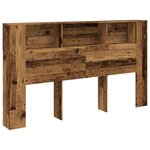 vidaXL Armoire de tête de lit vieux bois 180x18 5x102 5 cm