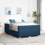 vidaXL Cadre de lit Bleu 160 x 200 cm tissu