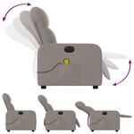 vidaXL Fauteuil de massage inclinable électrique Taupe Tissu
