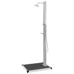 vidaXL Douche d'extérieur avec receveur de douche WPC Acier inoxydable