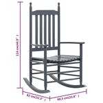 vidaXL Chaise à bascule avec siège incurvé Gris Bois de peuplier