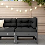 vidaXL Canapé d'angle avec coussins gris bois de pin solide