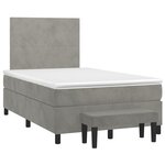 vidaXL Sommier à lattes de lit et matelas gris clair 120x190cm velours