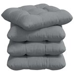 vidaXL Coussins de siège 4 Pièces Gris clair 40 x 40 x 12 cm tissu