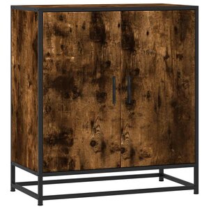 vidaXL Buffet chêne fumé 68x35x76 cm bois d'ingénierie et métal