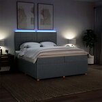 vidaXL Sommier à lattes de lit avec matelas Gris foncé 200x200cm Tissu