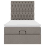vidaXL Cadre de lit ottoman avec matelas taupe 100x200 cm tissu
