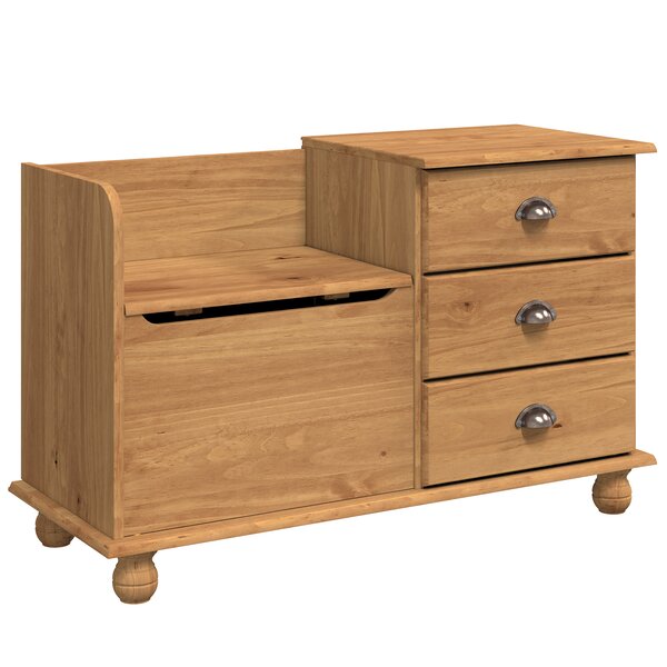 vidaXL Banc de Rangement d'Entrée 'ASKIM'Marron 100x39x62 cm Bois Massif Pin