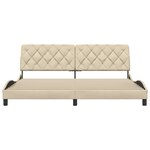vidaXL Cadre de lit sans matelas crème 200x200 cm tissu