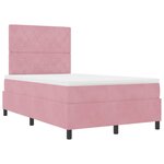 vidaXL Lit à ressorts avec matelas Rose 120 x 200 cm Velours