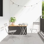 vidaXL Chaise de jardin pliante 2 Pièces Beige 42 x 46 x 82cm Acier