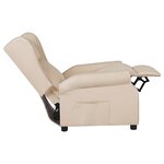 vidaXL Fauteuil inclinable Crème Tissu